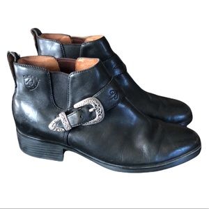 Ariat 12501 Ankle fine leather Riding Boots Shoes Buckle Western boots size 6.5
